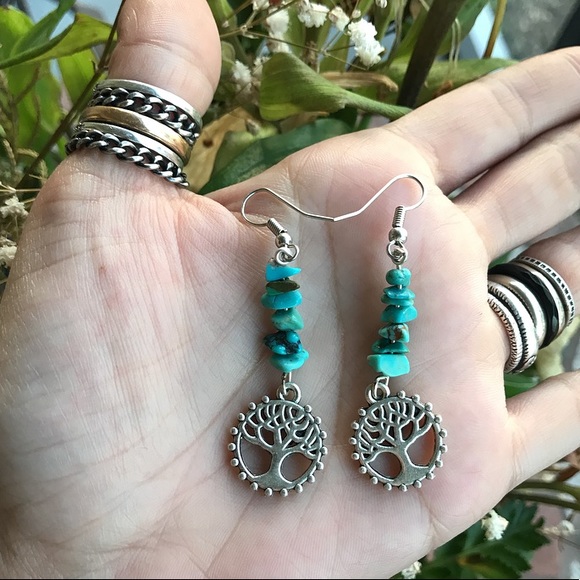 Silverskylight Jewelry - 🦊Two for $25!Boho Turquoise tree of life earrings
